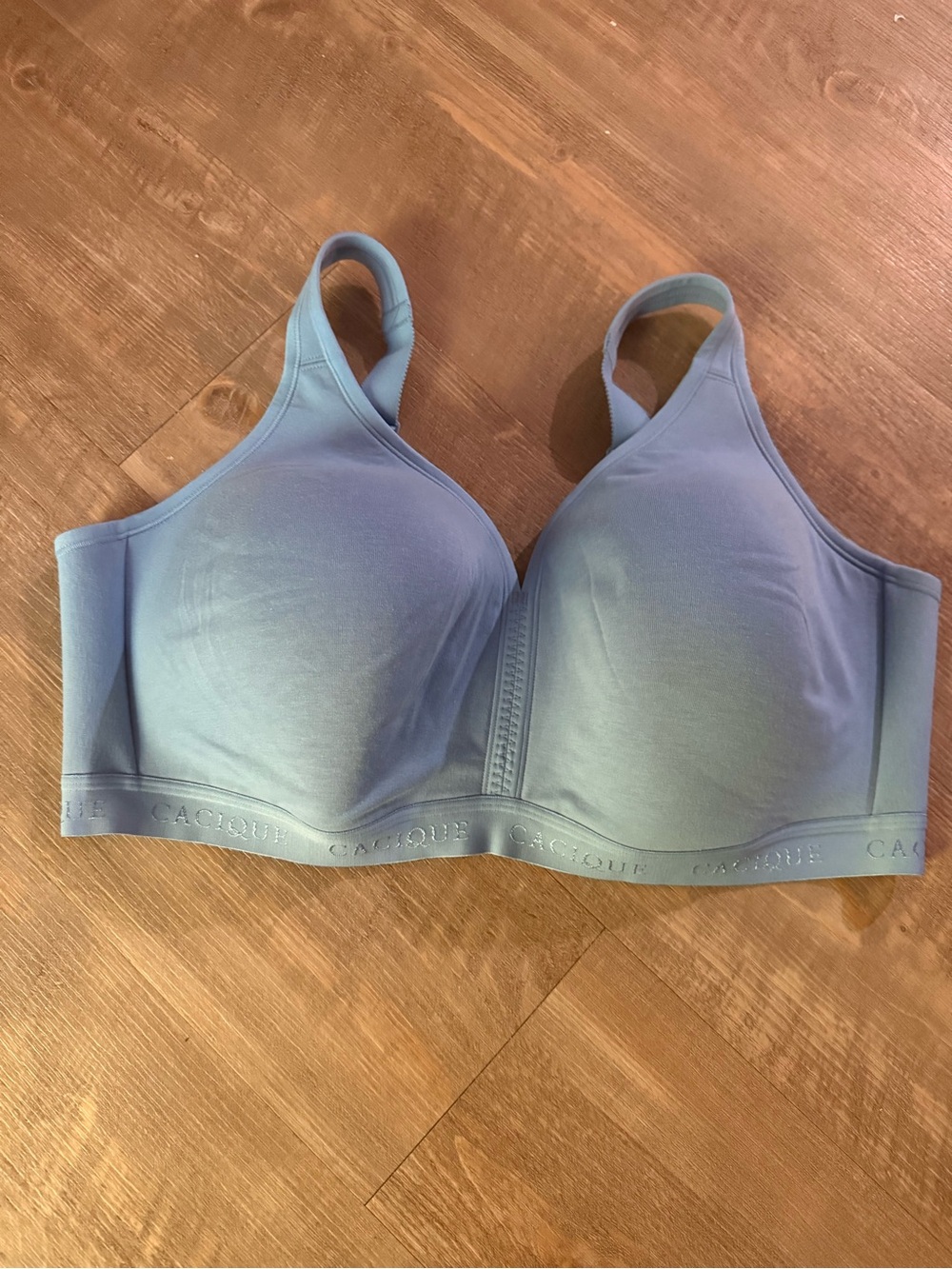 Lane Bryant Cacique Blue Seamless Cotton Lightly Lined No-Wire Bra